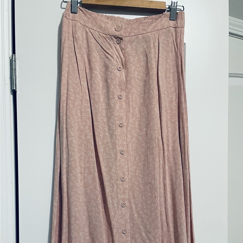 💗 Brandy Melville Pink Long Floral Skirt 💗